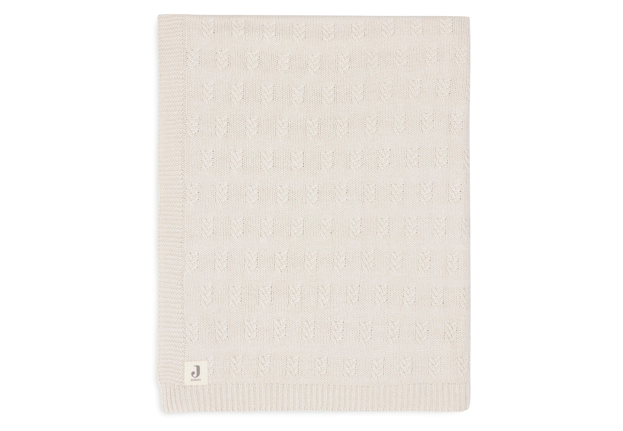 Jollein gebreide ledikantdeken grain 100×150 – wild rose