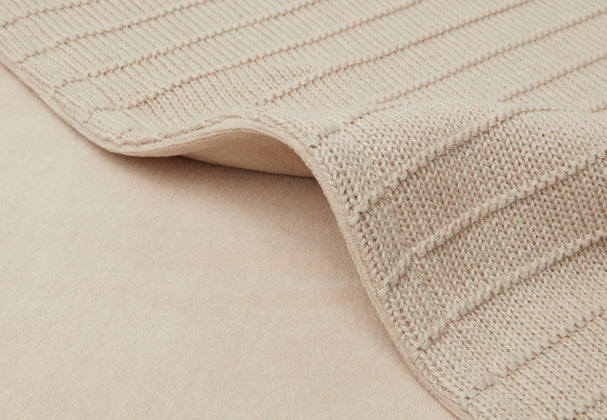 Jollein - Couverture lit bébé Pure Knit Velvet - Biscuit GOTS - 100x150cm -  Sebio